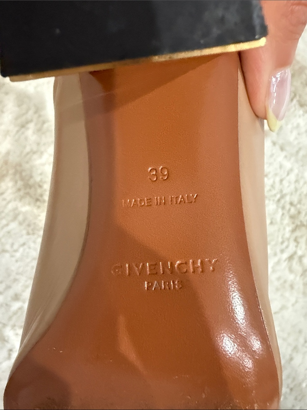 Givenchy Beige Leather Open-Toe Slide Mules View 4